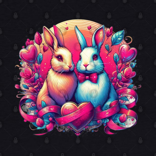 rabbits couple happy valentines day by TIP-TOP Pick